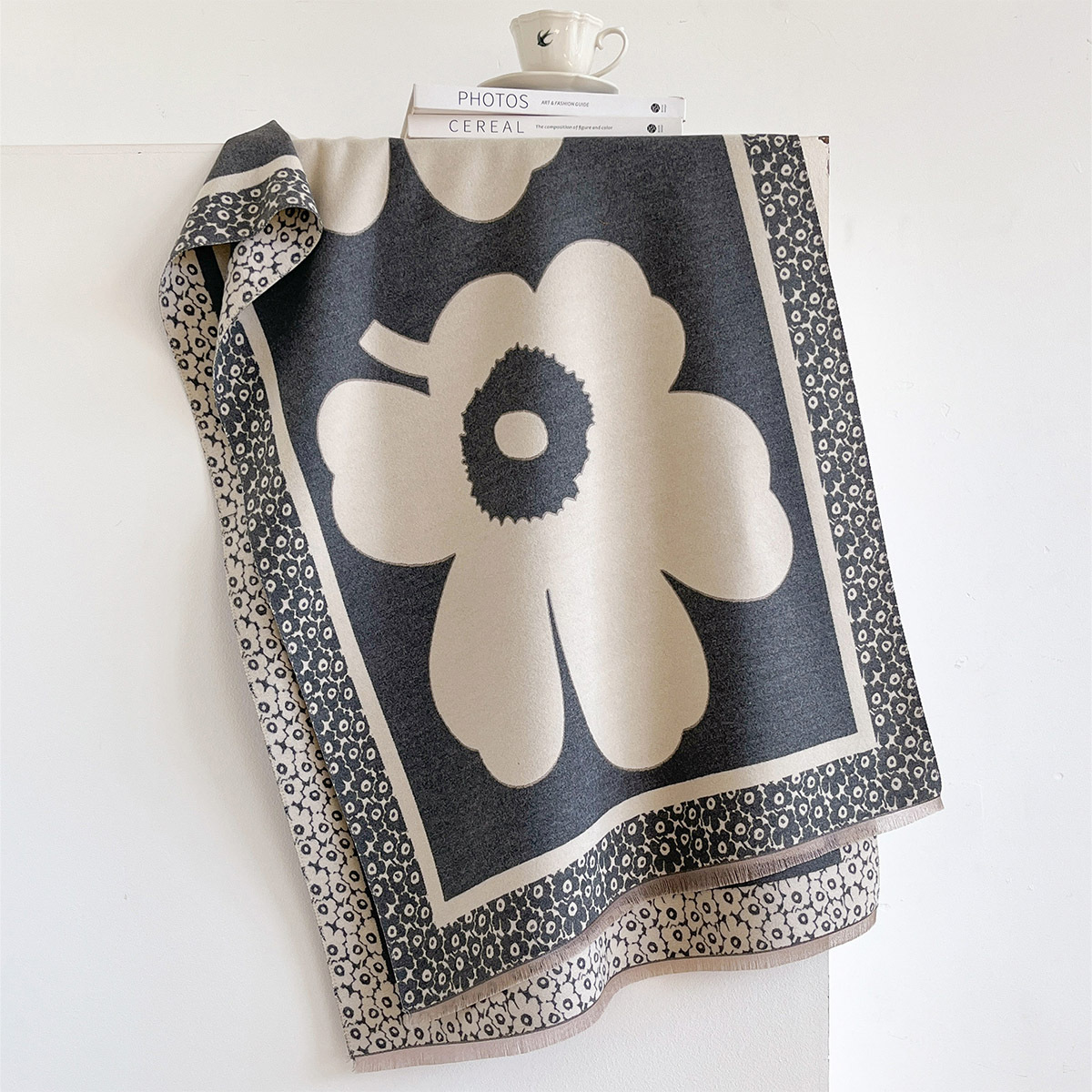 Sjaal Dames Grote Bloem Jacqua - Cashmere Scarf recensie en prijs